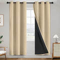 SimpleHome Beige 100% Blackout Curtains Room Darkening Living Room 72 Inch | by SimpleHome