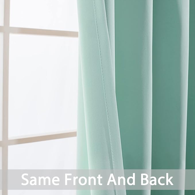 Yakamok Room Darkening Curtains 62x63 inch Length Aqua-Living Room | 2 panels - Image 6