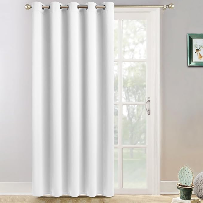 Yakamok Pure White Room Darkening Curtains 84 inch Sliding Door Drapes | 1 by Yakamok