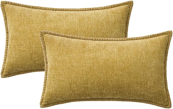 MIULEE Decorative Lumbar Throw Pillow Covers 12x20 Inch Mustard Yellow | 2 Pack - Image 6