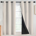 SimpleHome Cream 100% Blackout Curtains Room Darkening Living Room 63 Inch | by SimpleHome