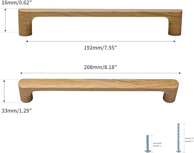 Burlywood Round 7-1/2in 2 pcs Wooden Drawer Pulls Handle pulls for cabinets Kitchen Cabinet Drawer pulls Cabinet Door Pull