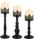 Black Vintage Candle Holder for Table Centerpiece Gothic Candle Stand Set