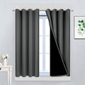 Yakamok Dark Grey 100% Blackout Curtains 45 Inches Long 52" Wide 2 Panels | by Yakamok