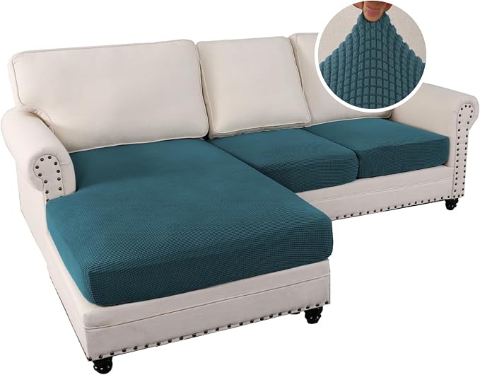 H.VERSAILTEX Sectional Couch Covers 3 Pieces Sofa Seat Cushion Covers L Shape - Image 2
