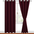 Blackout Curtains for Bedroom 52 x 96 Inches Long Burgundy 2 Panels | Thermal by Hiasan