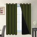 Yakamok Olive Green 100% Blackout Curtains 63 Inches Long 52" Wide 2 Panels | by Yakamok