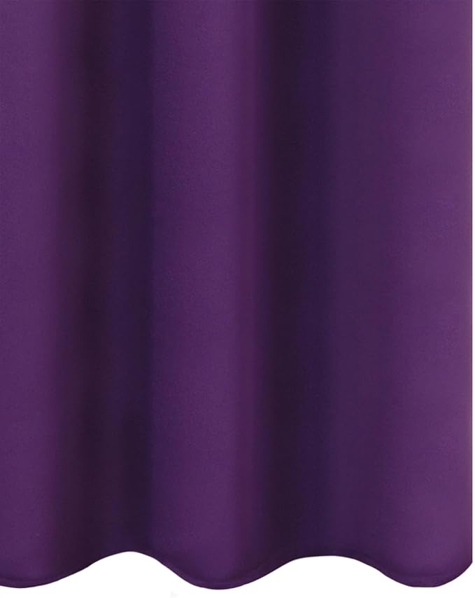 Blackout Curtains 66 x 54 Inch Long Purple Curtains Set of 2 Panels Room - Image 8