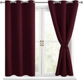 Blackout Curtains for Bedroom, Burgundy 42 x 54 Inch 2 Drape Panels | Thermal by Hiasan