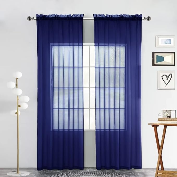 SpaceDresser Sheer Voile Window Treatment Rod Pocket Curtain Panels by SpaceDresser