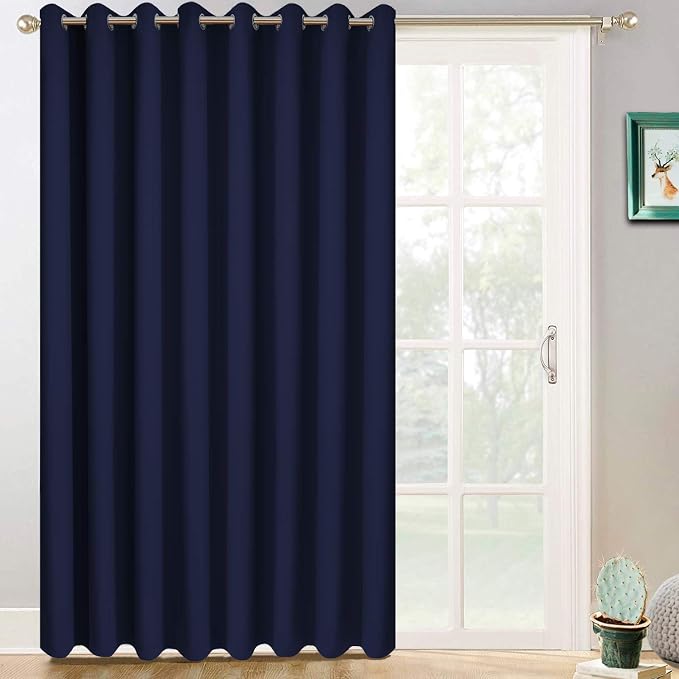 Yakamok Navy Blue Room Darkening Curtains 84 inch Sliding Door Drapes | 1 by Yakamok
