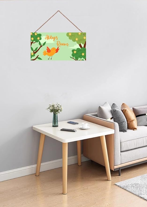 Personalized Singing Bird Little Man Cave Sign For Boys Room Bedroom Custom Name Kids Toddler Baby Nursery Door Plaque Happy Wall Art Decor for Girls Room