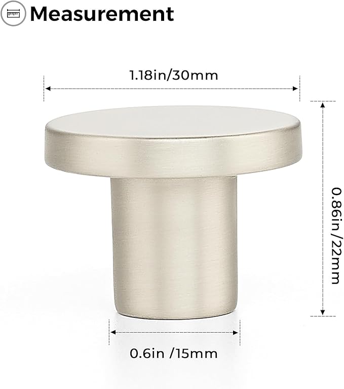 Ravinte 3 Pack Cabinet Knobs Brushed Nickel Kitchen Cabinet Knobs Round Dresser Drawer Pulls Closet Door Pulls 1-1/5 Inch