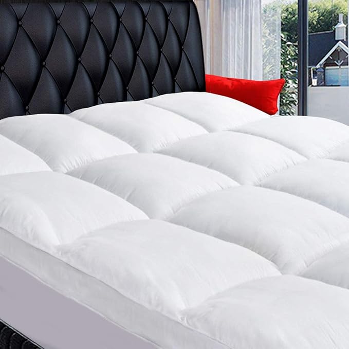COONP Super Queen Mattress Topper, Extra Thick Pillowtop, Cooling Plush Mattress Pad Cover Cotton Top Bed Topper Protector with 8-21 Inch Deep Pocket