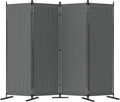 Morngardo Room Divider, Folding Privacy Screens, 4 Panel Room Partitions, 88" Foldable Wall Dividers, Portable Separating for Home Office Bedroom Dorm Decor (Grey)