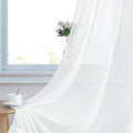 NICETOWN White Sheer Curtains 84 inches Long, Chiffon Semi Sheer Curtain Panels by NICETOWN