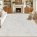 Area Rugs 9x12 Living Room: Bedroom Washable Carpet Neutral Cream | Large by Luxturiy