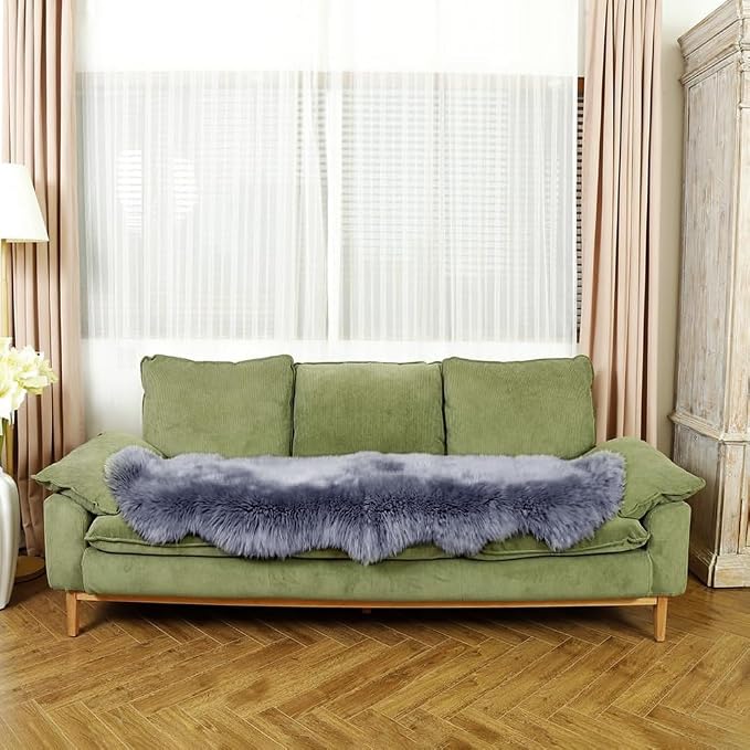 LLB Genuine Sheepskin Area Rug Wool Rug Fur Carpet Fluffy Shaggy Fur Rug - Image 3