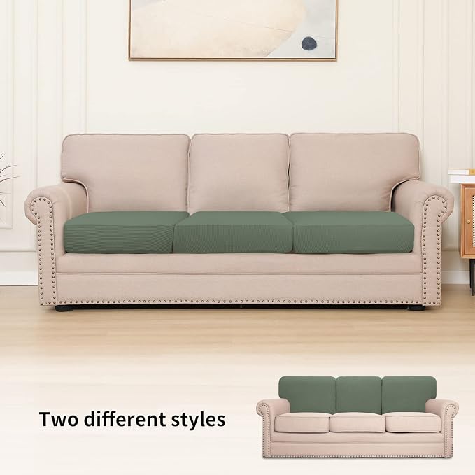 Easy-Going Stretch 3 Pieces Couch Cushion Cover - Image 2