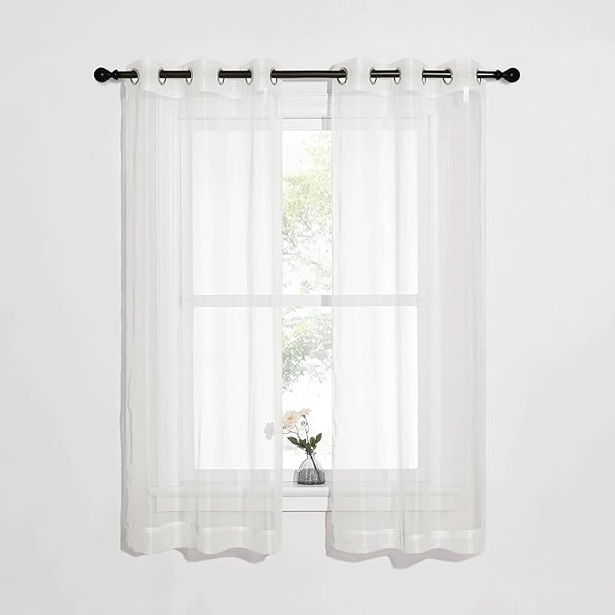 NICETOWN Sheer Curtains for Bedroom Windows, Grommet Casual Soft Voile Sheer by NICETOWN
