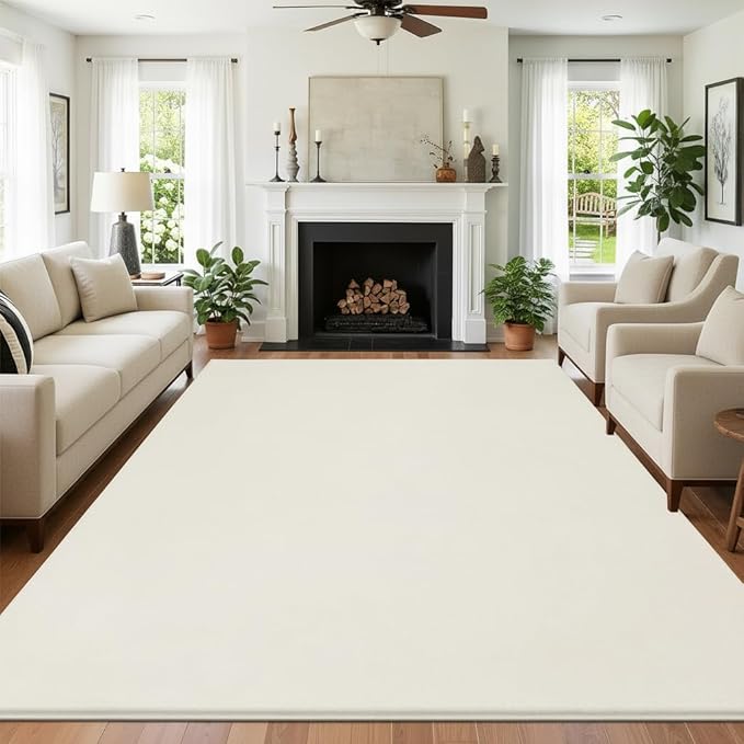 SHACOS Ultra Soft 6x9 Faux Rabbit Fur Area Rugs by SHACOS