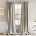 MIULEE Natural Back Tab Blackout Curtains 52x96 Inch Long 2 Panels Set | Rod by MIULEE