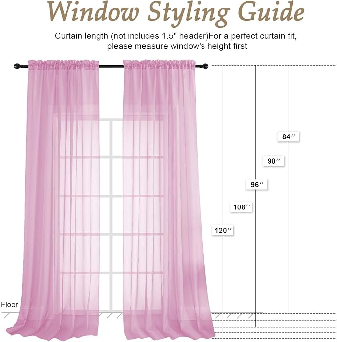 Light Pink Bedroom Curtains 2 Panel Sets 90 Inch Length, 59 Inch Extra Wide - Image 7