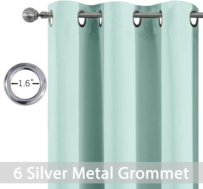 Yakamok Room Darkening Curtains 42x63 inch Length Aqua-Living Room | 2 panels - Image 2