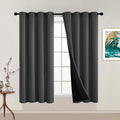 Yakamok Charcoal Grey 100% Blackout Curtains 54 Inches Long 52" Wide 2 PCS | by Yakamok