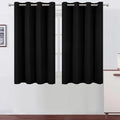 Blackout Curtains 66 x 54 Inch Long Black Curtains Set of 2 Panels Room by Lemomo