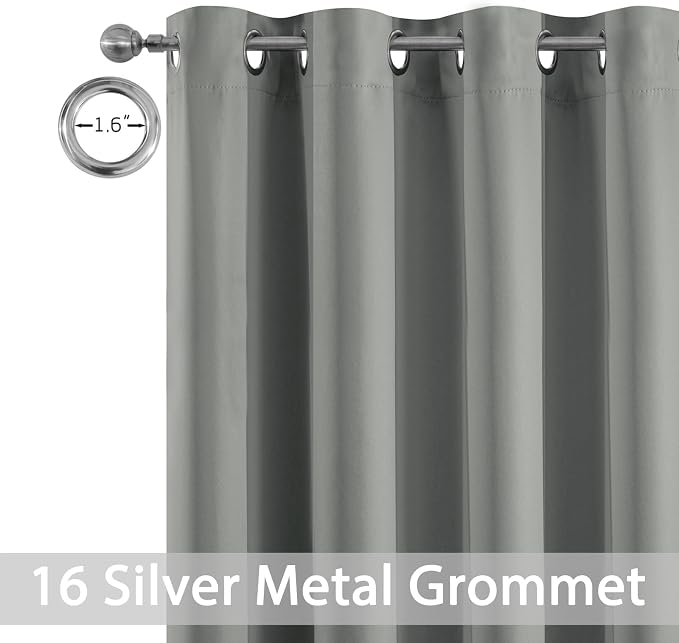 Yakamok Dove Grey Room Darkening Curtains 84 inch Sliding Door Drapes | 1 - Image 3