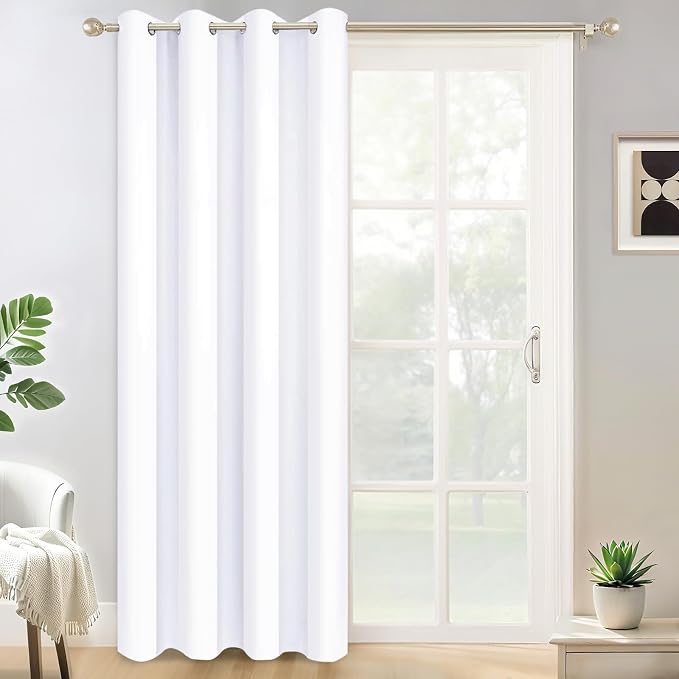 Yakamok Pure White Room Darkening Curtains 84 inch Sliding Door Drapes | 1 by Yakamok