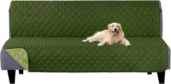 U-NICE HOME Futon Sofa Covers 68''Armless Couch Cover, Huntergreen/Sage | by U-NICEHOME