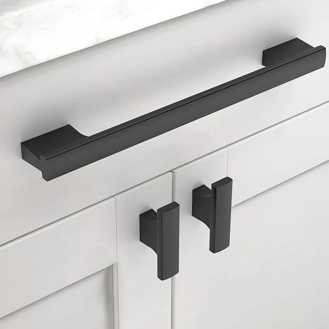 Asidrama 20 Pack 7 Inch(177mm) Matte Black Kitchen Cabinet Handles, Cabinet Pulls Kitchen Cabinet Hardware for Cupboard Drawer Pulls