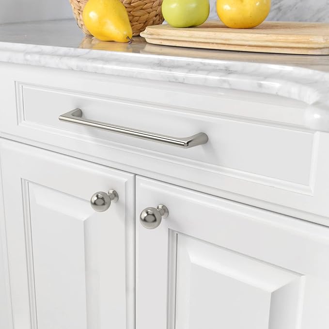 Amerdeco 10 Pack Brushed Satin Nickel Cabinet Pulls 6.3 Inch(160MM) Hole Centers Kitchen Cabinet Handles Hardware Kitchen Handles for Cabinets Cupboard Handles Drawer Pulls ZH0041