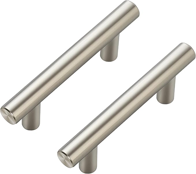 JOY DECOR 45 Pack Cabinet Handles, Brushed Nickel Cabinet Pulls, 2-1/2 in Hole Center Kitchen Cabinet Handles, Stainless Steel T Bar Handles for Dresser Drawers