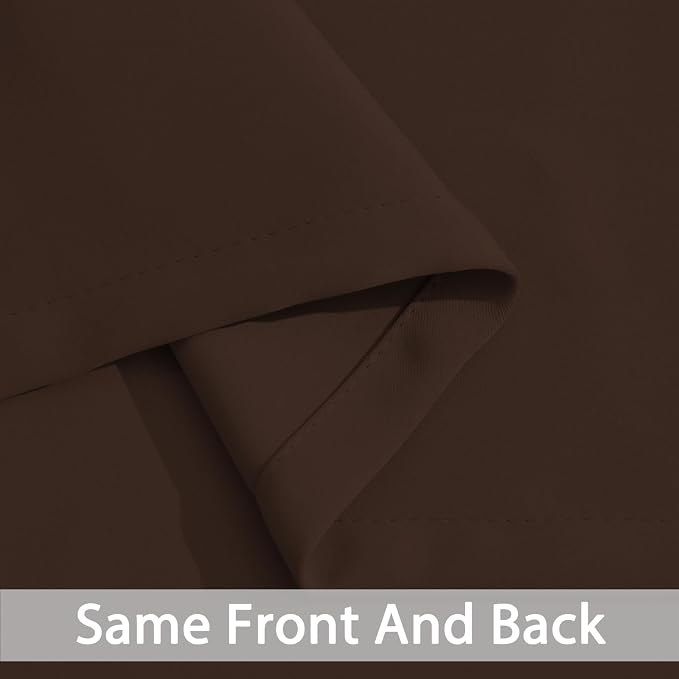 Yakamok Room Darkening Curtains 42x84 inch Long Chocolate Brown-Living Room | 2 - Image 5