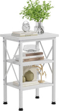 VECELO Modern Nightstands X-Design Side End Table Night Stand with Storage Shelf for Bedroom,Living Room