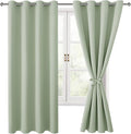 Blackout Curtains for Bedroom, 52 x 63 Inches Length, Seafoam Green | Thermal by Hiasan