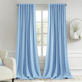 MIULEE Sky Blue Back Tab Blackout Curtains 52x102 Inch Long 2 Panels Set | Rod by MIULEE
