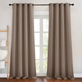NICETOWN Kitchen Blackout Curtains and Drapes - Triple Weave Energy Saving Thermal Insulated Solid Grommet Blackout Panels for Patio (1 Pair, 46 inches by 90 Inch, Cappuccino)