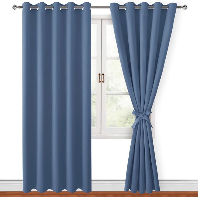 Blackout Curtains for Bedroom, 60 x 84 Inches Long, Window Curtains, Living by Hiasan