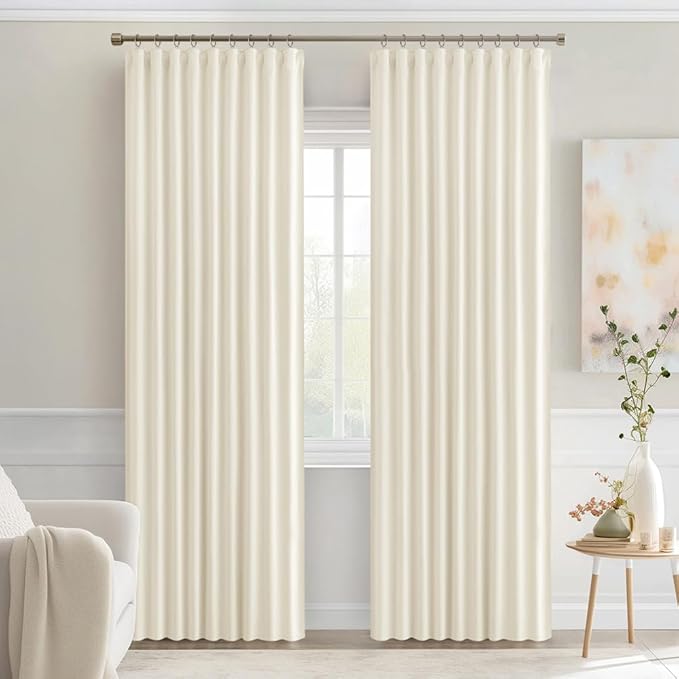 MIULEE Birch Back Tab Blackout Curtains 52x84 Inch Length 2 Panels Set | Rod - Image 9