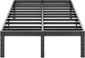ALDRICH Metal Bed Frame Queen Size - 16 Inch Tall Black Basic Steel Slats Platform, Easy Assembly Heavy Duty Noise Free Bedframes, No Box Spring Needed