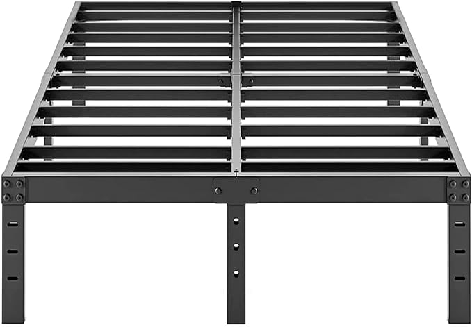 ALDRICH Metal Bed Frame Queen Size - 16 Inch Tall Black Basic Steel Slats Platform, Easy Assembly Heavy Duty Noise Free Bedframes, No Box Spring Needed