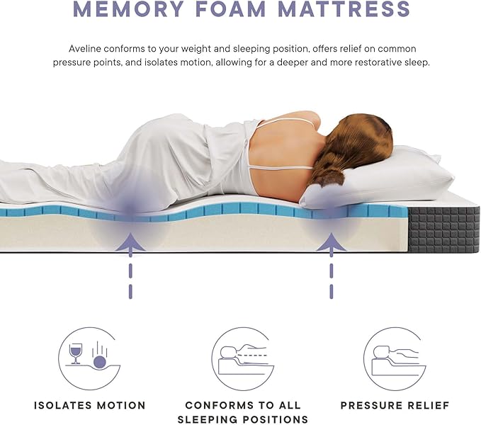 Modway Aveline Gel Infused Memory Mattress with CertiPUR-US Certified Foam, Twin, White