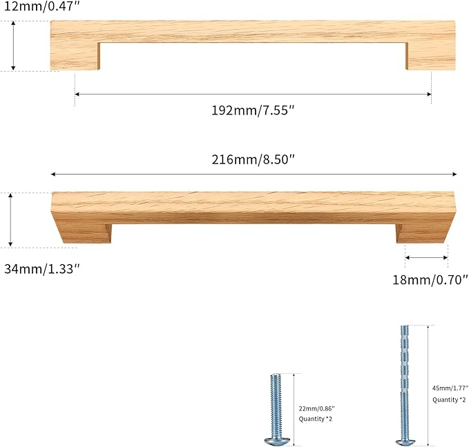 Burlywood Square 7-1/2in 4 pcs Wooden Drawer Pulls Handle pulls for cabinets Kitchen Cabinet Drawer pulls Cabinet Door Pull
