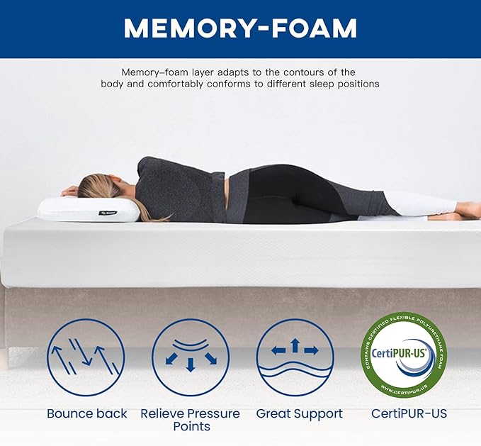 FDW | 12 Inch Queen Mattress | Medium Firm | Gel Memory Foam Mattress | White | Bed in a Box, CertiPUR-US Certified | Pressure Relief, Cooling Ventilated Foam | Washable Removable Cover