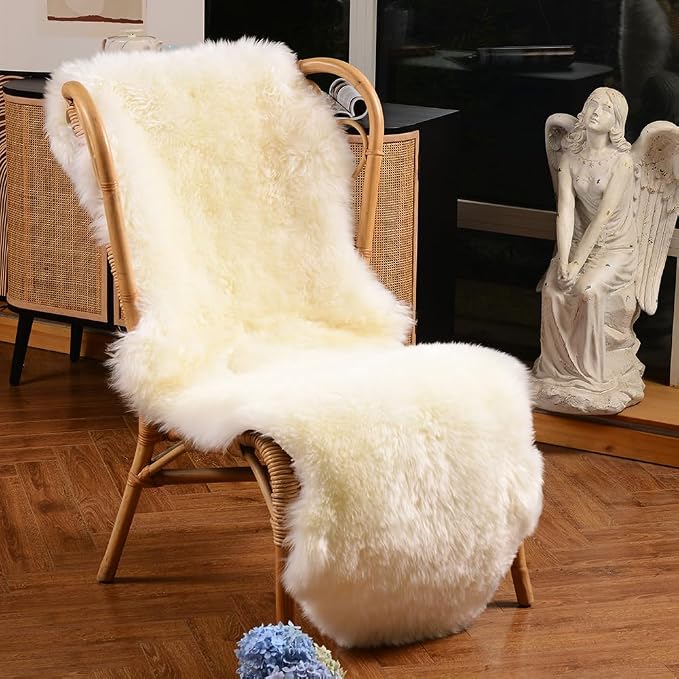 LLB Genuine Sheepskin Area Rug Wool Rug Fur Carpet Fluffy Shaggy Fur Rug - Image 2