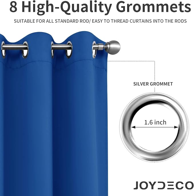 Joydeco Blackout Curtains 72 inches Long 2 Panels Set, Thermal Insulated Long - Image 2